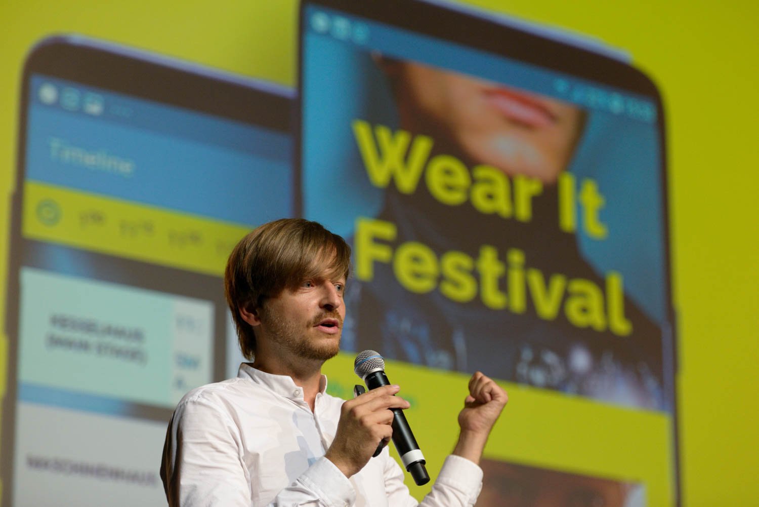 Thomas Gnahm (Wear It, Founder) opening speach at the Wear It Festival - The Conference on Wearables, fashion tech, smart clothing and consumer innovation on 19-20 June 2018 at the Kulturbrauerei Berlin - (c) Wear It Berlin / Michael Wittig, Berlin