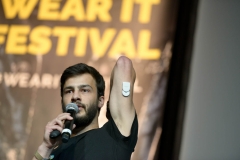 STARTUP PITCHES (amisor GmbH) with the presentation by Kevin Röhl (LUMIND, Founder) at the Wear It Festival - The Conference on Wearables, fashion tech, smart clothing and consumer innovation on 19-20 June 2018 at the Kulturbrauerei Berlin - (c) Wear It Berlin / Michael Wittig, Berlin