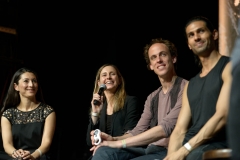 Investors meet Startups on Stage: Shape it till you break it! with Nicole Cifani (MATRIX INDUSTRIES), Rishi Patel (PLUS EIGHT EQUITY PARTNERs), Justin Lange (LYNQ) and Kiana Mardi (ALSTIN) at the Wear It Festival - The Conference on Wearables, fashion tech, smart clothing and consumer innovation on 19-20 June 2018 at the Kulturbrauerei Berlin - (c) Wear It Berlin / Michael Wittig, Berlin